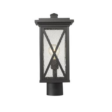 Brookside 1 Light Small Outdoor Post Mount 16.5 Inch Tall by Z-Lite - 583PHMR-BK