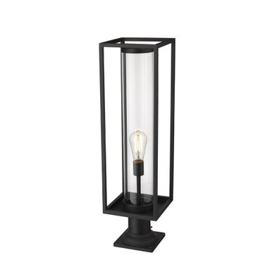 Dunbroch 1 Light Outdoor Pier Mount Light 29.75 x 8 by Z-Lite - 584PHBR-533PM-BK