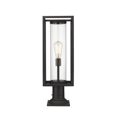 Dunbroch 1 Light Outdoor Pier Mount Light 23.75 x 8 by Z-Lite - 584PHMR-533PM-BK