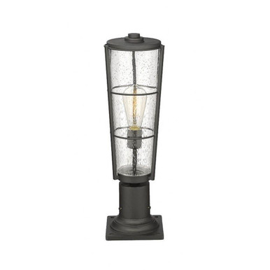 Helix 1 Light 6 Inch Wide Traditional Outdoor Pier Mount by Z-Lite - 591PHB-533PM-BK