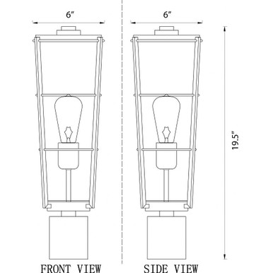 Helix 1 Light Outdoor Post Mount 19.5 x 6 Inches by Z-Lite - 591PHB-BK