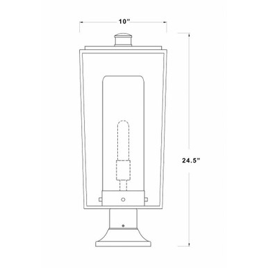 Sheridan 1 Light Outdoor Pier Mount with Opal Glass 24.5 x 10 In by Z-Lite - 595PHBR-553PM-BK