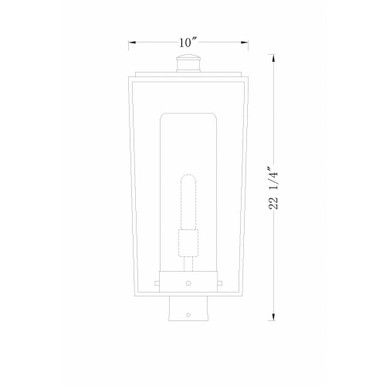 Sheridan 1 Light Outdoor Post Mount In Modern Style 22.25 x 10 In by Z-Lite - 595PHBS-BK