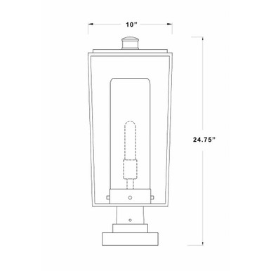 Sheridan 1 Light Pier Mount with Seedy Glass 24.75 x 10 In by Z-Lite - 594PHBS-SQPM-BK