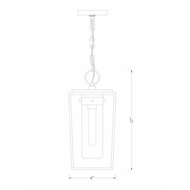 Sheridan 1 Light Small Outdoor Pendant 17 Inch Tall by Z-Lite - 595CHM-BK