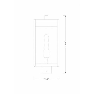 Nuri 1 Light Outdoor Post Mount In Modern Style 17.5 x 7.5 Inches by Z-Lite - 596PHMS-BK