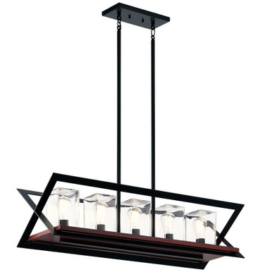 Morelle 5 Light Linear Outdoor Chandelier Light by Kichler - 49309bk