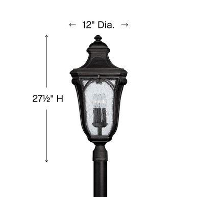 Trafalgar 3 Light Large Outdoor Post or Pier Mount 12 x 27.5 In by Hinkley  - 1311