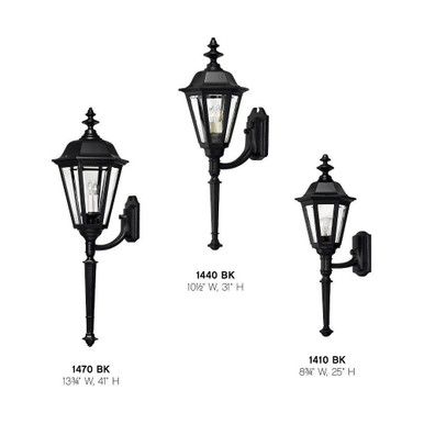 Manor House 1 Light Outdoor Candle Wall Lantern 41 Inch Wide by Hinkley - 1470BK