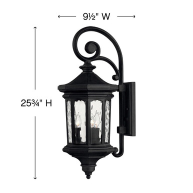 Raley 3 Light Outdoor Candle Style Wall Lantern by Hinkley - 1604