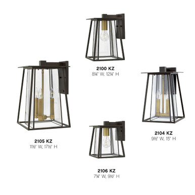 Walker 1 Light Small Outdoor Wall Lantern by Hinkley - 2100