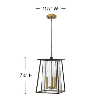 Walker 3 Light Medium Outdoor Pendant by Hinkley - 2102
