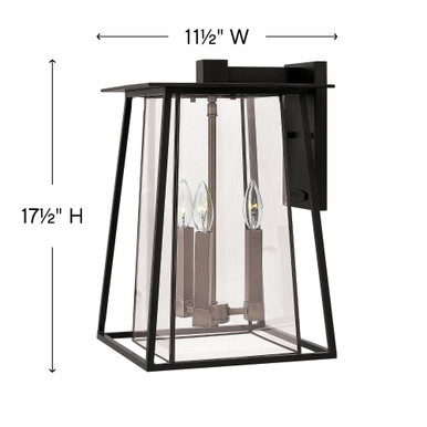 Walker 3 Light Outdoor Candle Style Wall Lantern by Hinkley - 2105