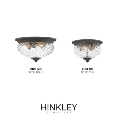 Plantation 2 Light 6.4 Inch Wide Outdoor Flush Mount by Hinkley - 2128