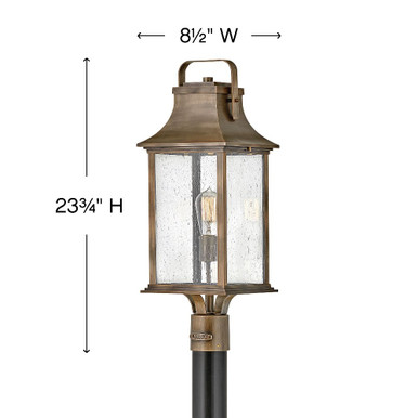 Grant 1 Light Medium Outdoor Post Mount 8.5 x 23.75 Inches by Hinkley  - 2391