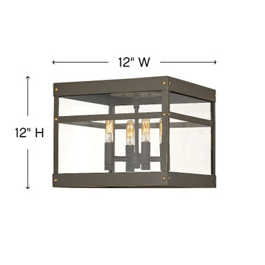 Porter 4 Light 10.58 Inch Wide Outdoor Flush Mount by Hinkley - 2803