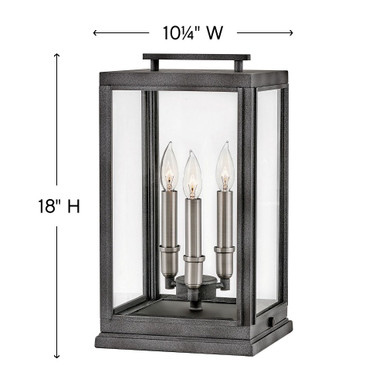 Sutcliffe 3 Light Large Outdoor Pier Mount 10.25 x 18 Inches by Hinkley  - 2917