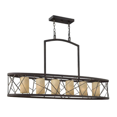 Nest 6 Light Oversized Linear Chandelier by Fredrick Ramond - FR41616ORB