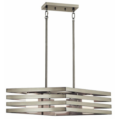 Realta 3 Light Geometric Linear Chandelier by Kichler - 43686ni