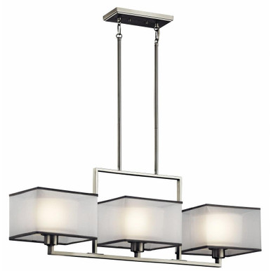 Kailey 3 Light Linear Chandelier with Square Shaped Shades by Kichler - 43437ni