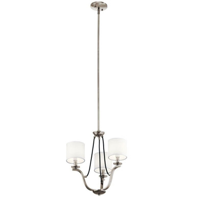Thisbe 3 Light Small Chandelier with Linen Shades by Kichler - 43531clp