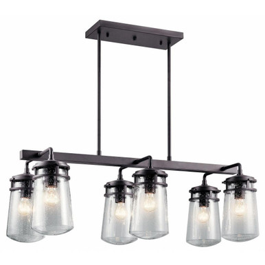 Lyndon 6 Light Small Outdoor Linear Ceiling Light by Kichler - 49835az