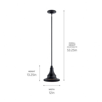 Hampshire 1 Light Mini Outdoor Pendant by Kichler - 59057bkt