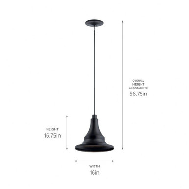 Hampshire 1 Light Small Outdoor Ceiling Light by Kichler - 59058bkt