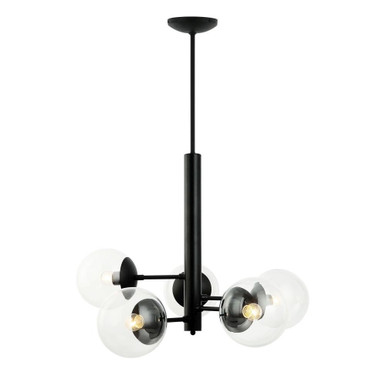 Mid-Century 5 Light Large Chandelier by Varaluz - 373C05BL