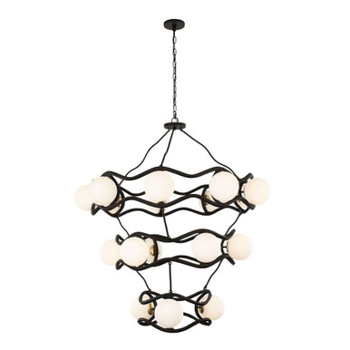 Black Betty 18 Light Oversized 3 Tier Chandelier by Varaluz - 374C18CBFG
