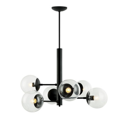 Mid-Century 6 Light Large Chandelier by Varaluz - 373C06BL
