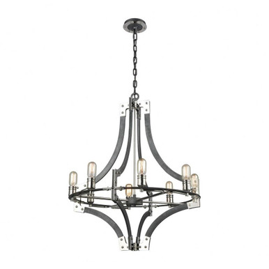 Riveted Plate 8 Light Large Chandelier by ELK Home - 15236/8