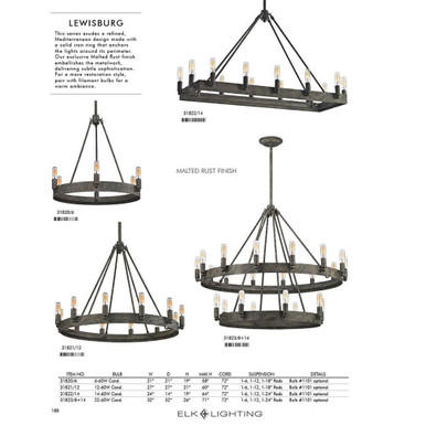 Lewisburg - Twenty-2 Light Chandelier in Transitional Style with Country/Cottage and Southwestern inspirations - 26 Inches tall and 32 inches wide - 31823/8+14