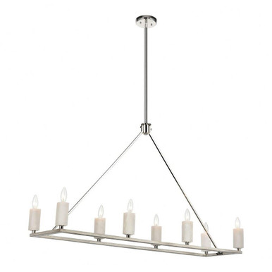 White Stone 8 Light Oversized Linear Chandelier by ELK Home - 69348/8