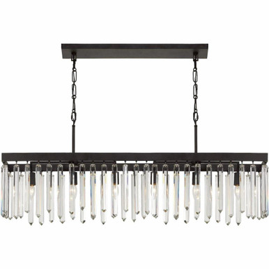 Hollis 6 Light Oversized Linear Chandelier by Crystorama - 8407-fb