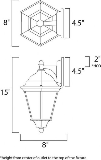 Westlake 1 Light Outdoor Wall Lantern 15 Inch Tall by Maxim - 1002