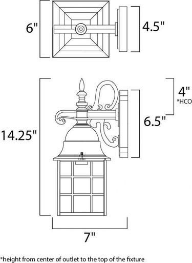 North Church 1 Light Outdoor Wall Lantern 19.75 Inch Tall by Maxim - 105-OWL