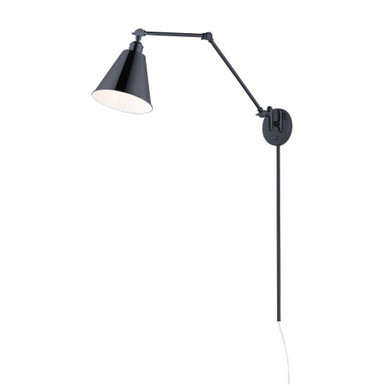Library One Light Wall Sconce 36.75 Inch Tall by Maxim - 12224BK
