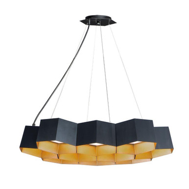 Honeycomb 100W 10 LED Large Pendant by Maxim - 30338BKGLD