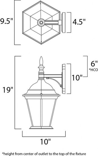 Westlake 9W 1 LED Light Outdoor Wall Lantern 19 Inch Tall by Maxim - 65104