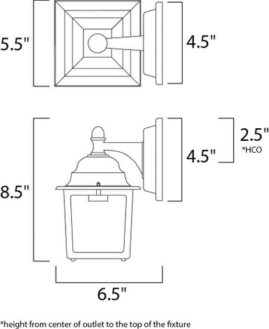 Cast 9W 1 LED Light Outdoor Wall Lantern 8.5 Inch Tall by Maxim - 66924