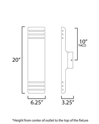 Lightray 24W 2 LED Outdoor Wall Lantern by Maxim - 86176