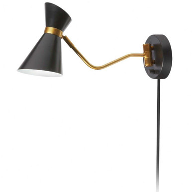 Cameron 1 Light Wall Sconce by Dainolite - 1681w-bk-vb