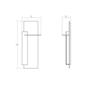 Backgate 13W 1 LED Light Modern Style Wall Sconce by Sonneman - 7436