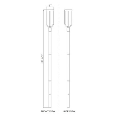 Leland 16W 1 LED Outdoor Post Mount 118.75 x 9 Inches by Z-Lite - 5005PHB-5009P96-BK-L