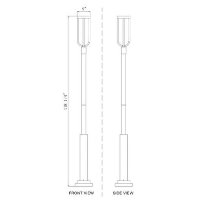 Leland 16W 1 LED Outdoor Post Mount 118.25 x 12 Inches by Z-Lite - 5005PHB-5010P-BK-LED