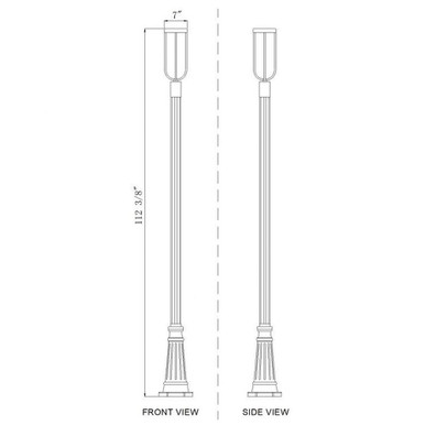 Leland 12W 1 LED Outdoor Post Mount 112.5 x 10 Inches by Z-Lite - 5005PHM-519P-BK-LED