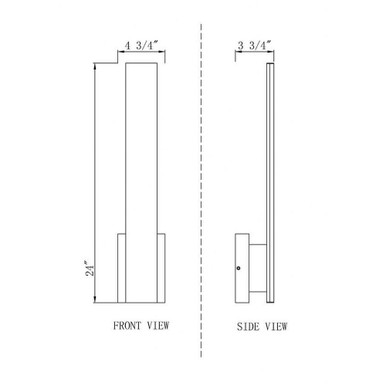 Stylet 24W 2 LED Light Outdoor Wall Lantern 24 Inch Length by Z Lite - 5007-24BK-LED