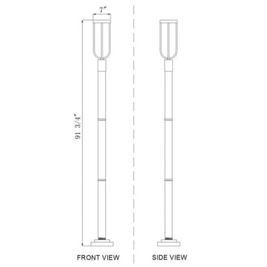 Leland 12W 1 LED Outdoor Post Mount 91.75 x 9 Inch by Z-Lite - 5005PHM-5012P-BK-LED