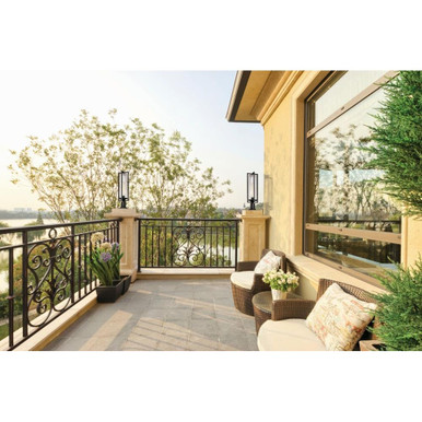 Aura 1 Light Outdoor Pier Mount 27.75 x 8 Inches by Z-Lite - 5013PHBR-533PM-BK